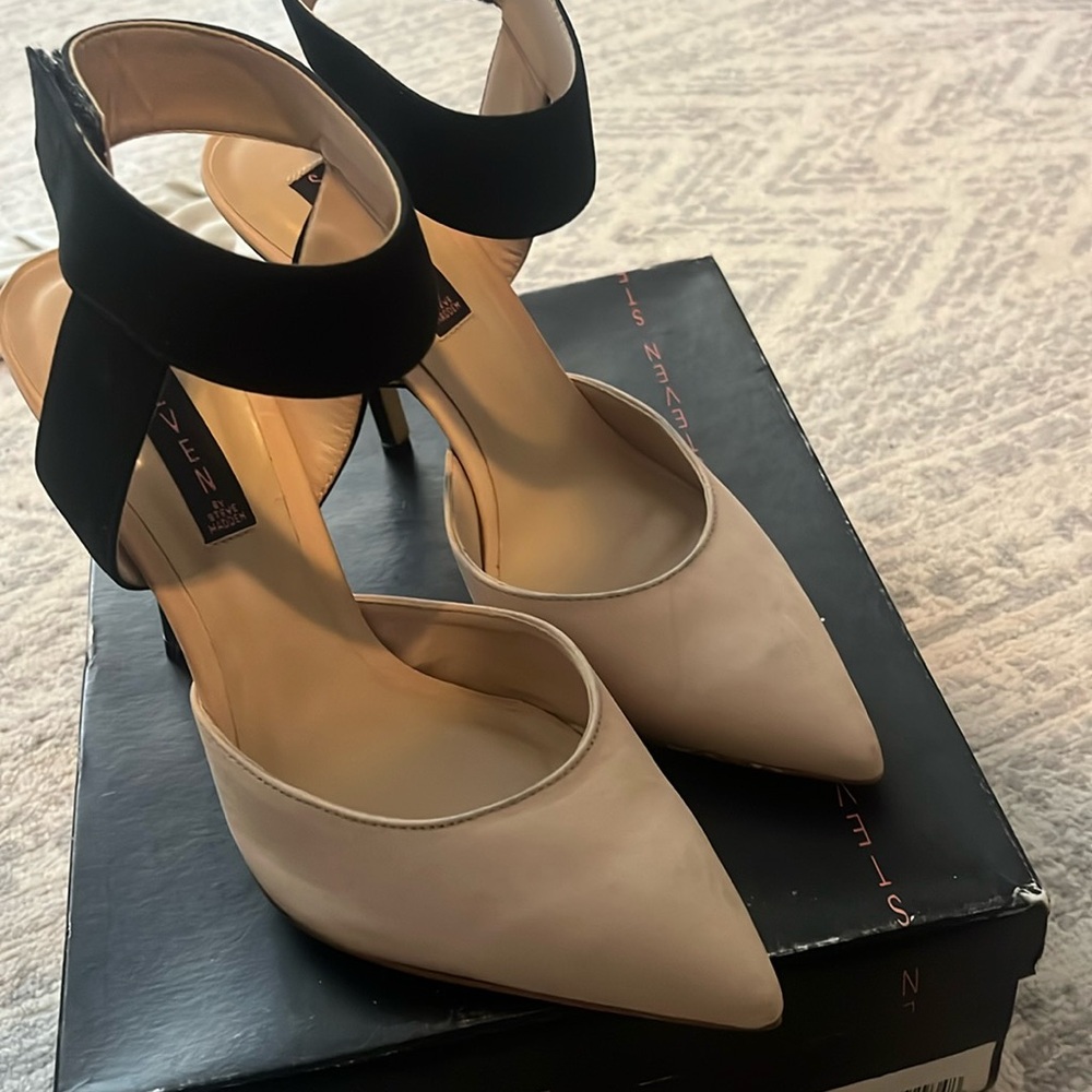 STEVEN By Steve Madden point toe suede high heels